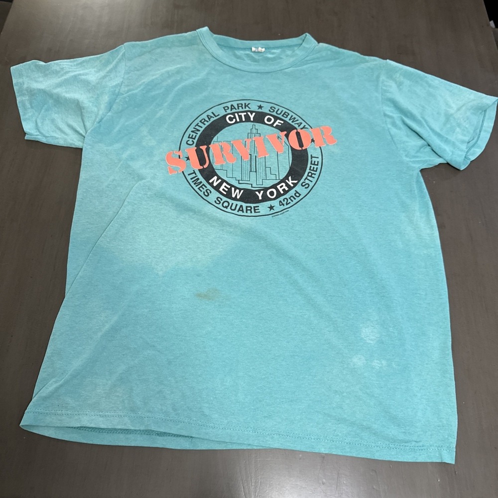 vtg 80s NEW YORK  Survivor SOFT THIN VACATION TOURIST TRAVEL t-shirt XL Read